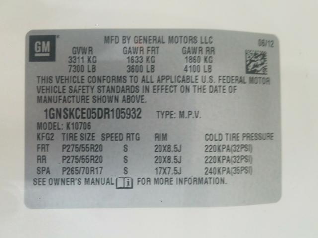 2013 CHEVROLET TAHOE K150 1GNSKCE05DR105932