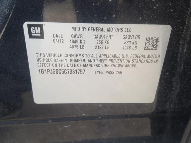 2012 CHEVROLET CRUZE ECO 1G1PJ5SC5C7331757