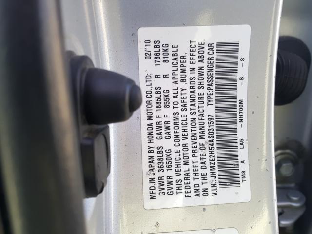 2010 HONDA INSIGHT LX JHMZE2H54AS031597