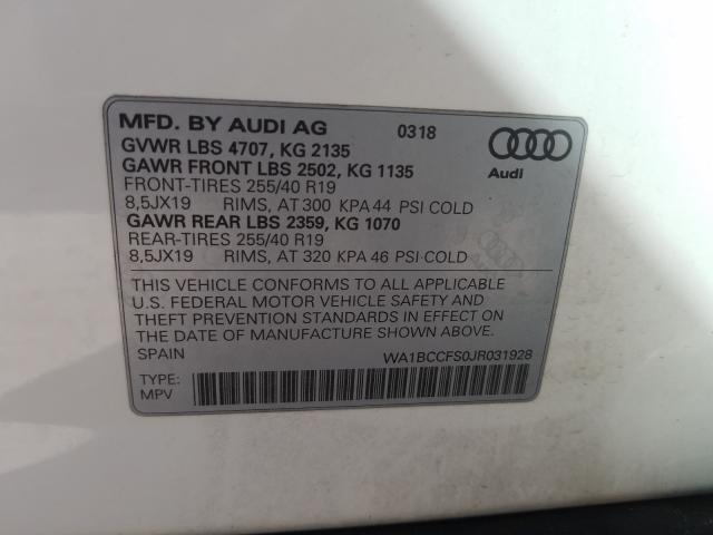 2018 AUDI Q3 PREMIUM WA1BCCFS0JR031928
