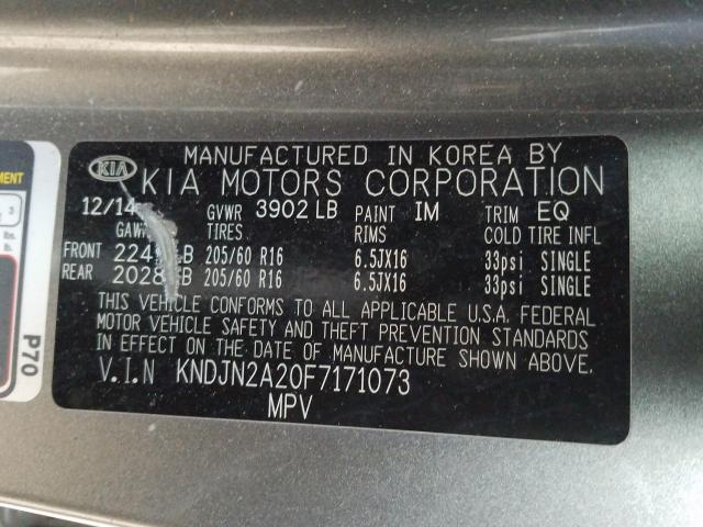 2015 KIA SOUL KNDJN2A20F7171073