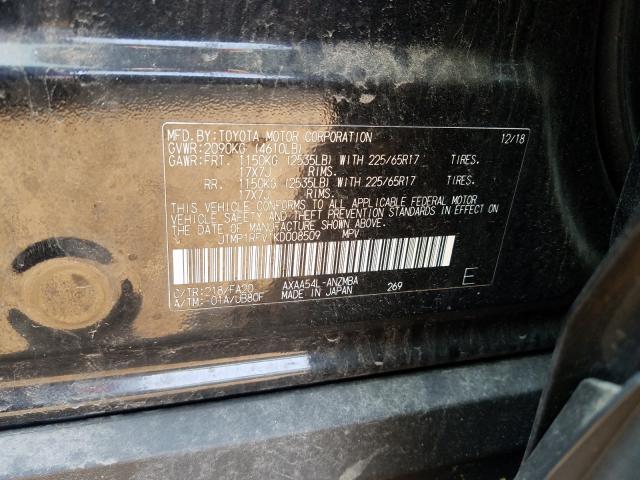 2019 TOYOTA RAV4 XLE JTMP1RFV1KD008509