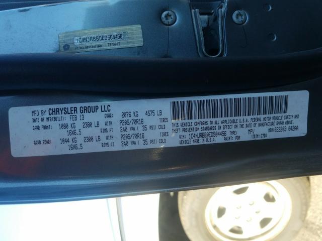 2014 JEEP PATRIOT SP 1C4NJRBB0ED504456