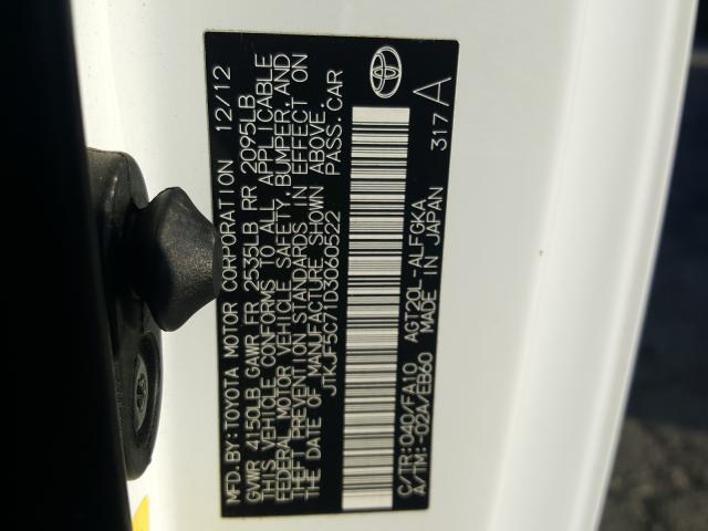 2013 TOYOTA SCION TC JTKJF5C71D3060522