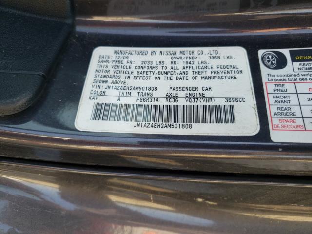 2010 NISSAN 370Z JN1AZ4EH2AM501808