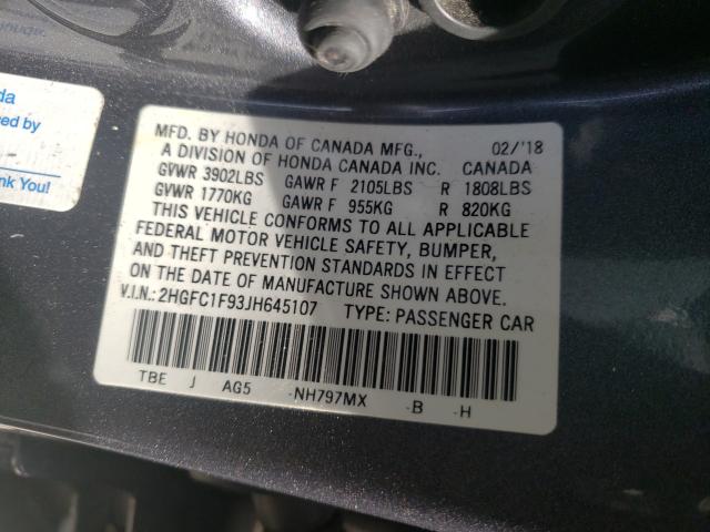 2018 HONDA CIVIC TOUR 2HGFC1F93JH645107
