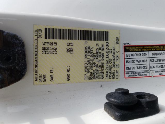 2010 NISSAN ALTIMA S 1N4AL2EP1AC160200