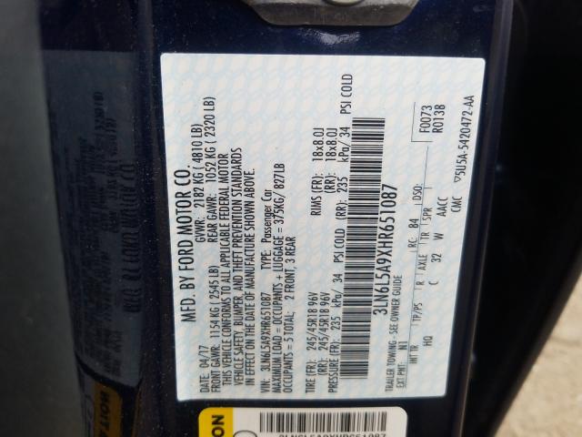 2017 LINCOLN MKZ PREMIE 3LN6L5A9XHR651087