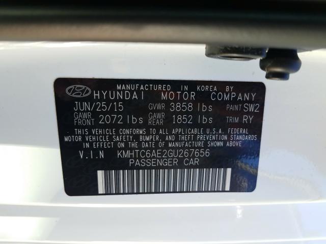 2016 HYUNDAI VELOSTER T KMHTC6AE2GU267656