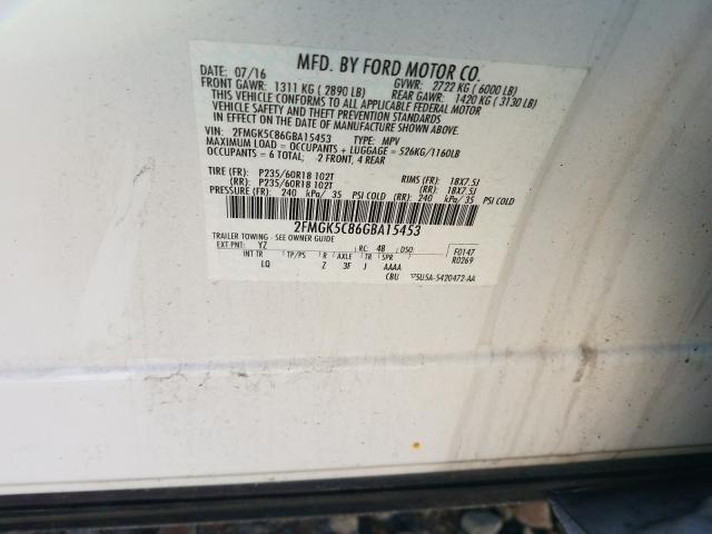 2016 FORD FLEX SEL 2FMGK5C86GBA15453