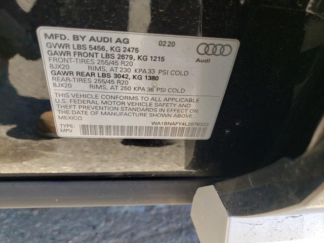 2020 AUDI Q5 PREMIUM WA1BNAFY4L2076322