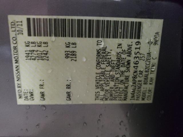 2012 NISSAN ALTIMA BAS 1N4AL2AP8CN463519