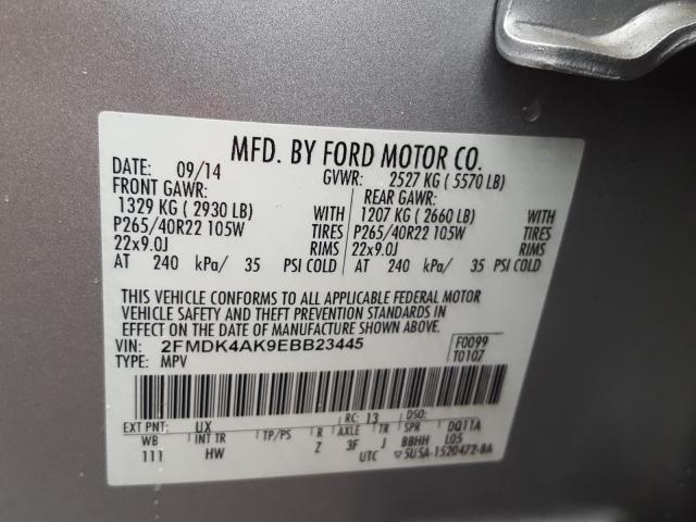 2014 FORD EDGE SPORT 2FMDK4AK9EBB23445