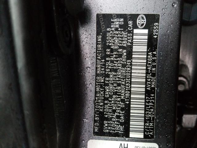 2014 TOYOTA AVALON HYB 4T1BD1EB3EU028349