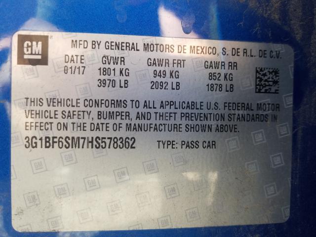 2017 CHEVROLET CRUZE PREM 3G1BF6SM7HS578362