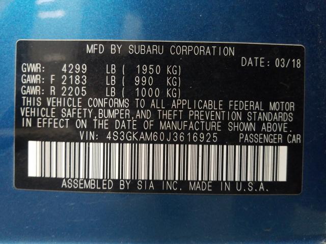2018 SUBARU IMPREZA SP 4S3GKAM60J3616925