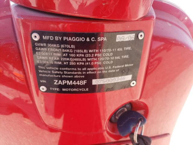 2007 VESPA LX150 ZAPM448F075009346