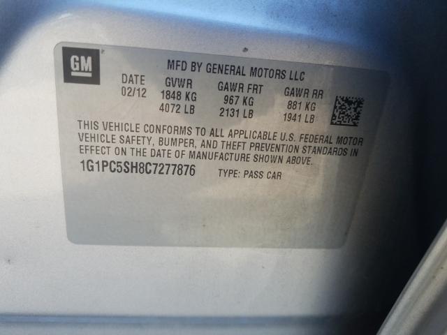 2012 CHEVROLET CRUZE LS 1G1PC5SH8C7277876