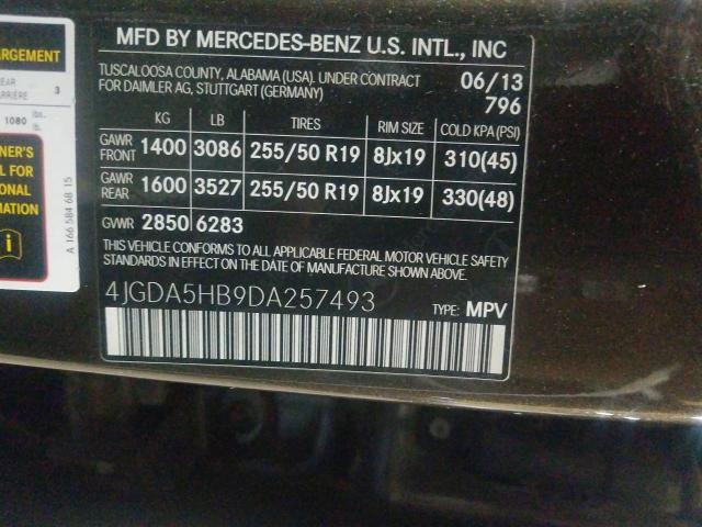 2013 MERCEDES-BENZ ML 350 4MA 4JGDA5HB9DA257493