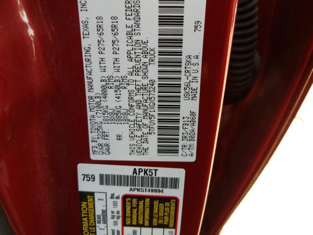 2016 TOYOTA TUNDRA DOU 5TFUY5F1XGX573240