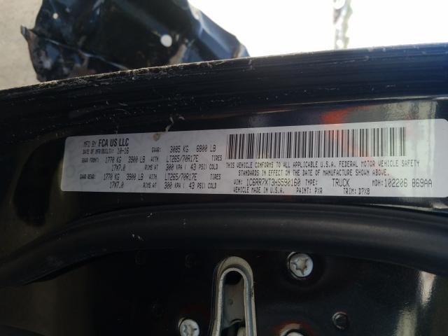 2017 RAM 1500 SSV 1C6RR7XT3HS590160