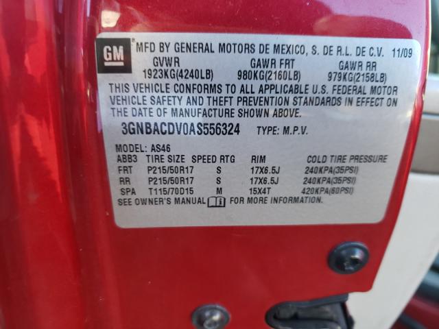 2010 CHEVROLET HHR LT 3GNBACDV0AS556324