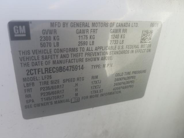 2011 GMC TERRAIN 2CTFLREC9B6475914