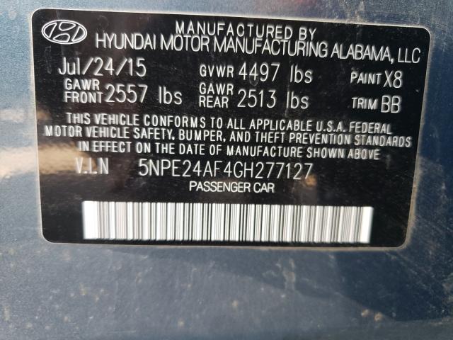 2016 HYUNDAI SONATA SE 5NPE24AF4GH277127