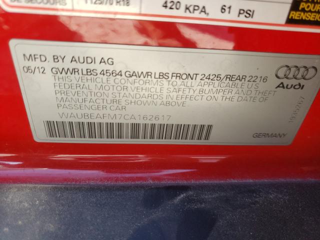 2012 AUDI A3 PREMIUM WAUBEAFM7CA162617