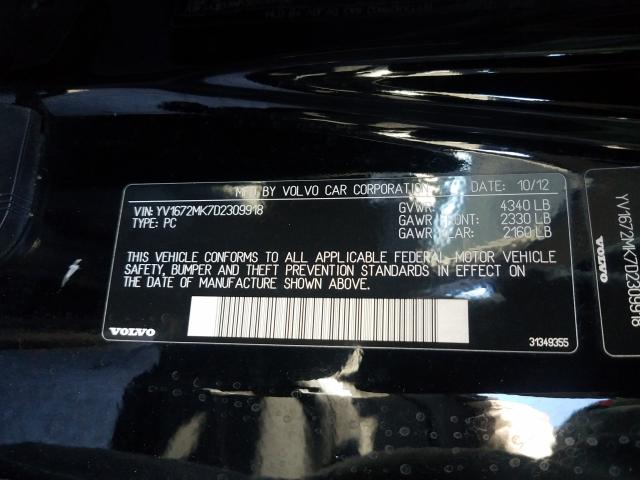 2013 VOLVO C30 T5 YV1672MK7D2309918