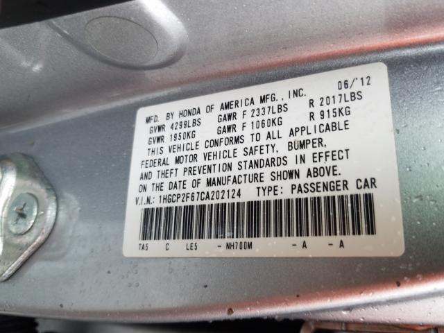 2012 HONDA 13V 1HGCP2F67CA202124