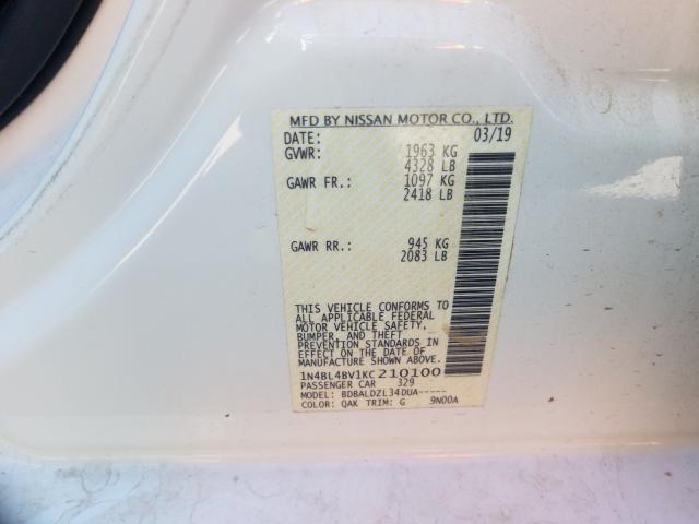 2019 NISSAN ALTIMA S 1N4BL4BV1KC210100