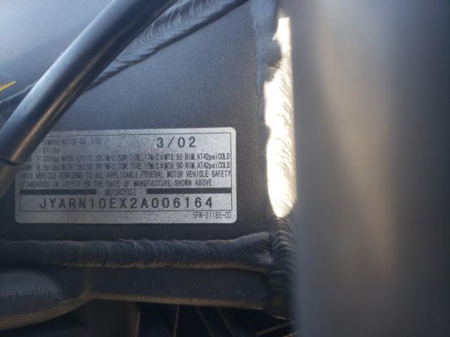 2002 YAMAHA MOTORCYCLE JYARN10EX2A006164