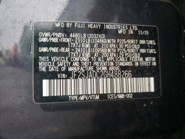 2016 SUBARU FORESTER 2 - JF2SJADC2GH488266