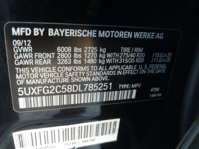 2013 BMW X6 XDRIVE3 5UXFG2C58DL785251