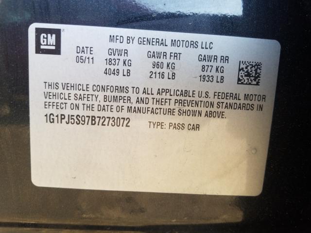 2011 CHEVROLET CRUZE ECO 1G1PJ5S97B7273072