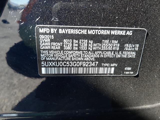 2016 BMW X6 SDRIVE3 5UXKU0C53G0F92347