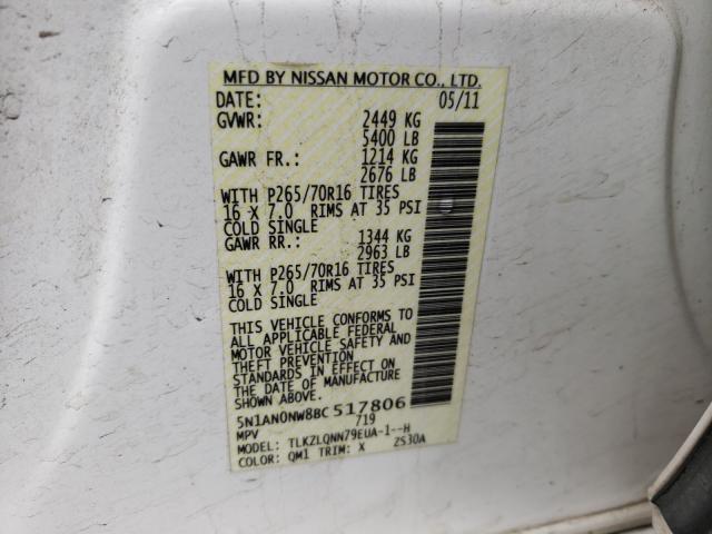 2011 NISSAN XTERRA OFF 5N1AN0NW8BC517806