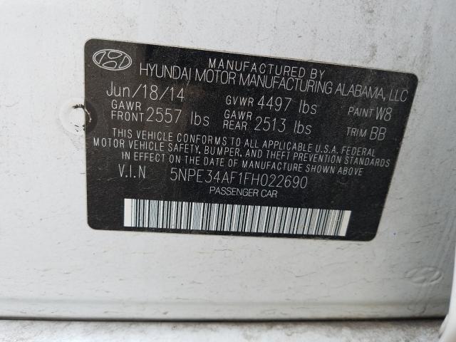 2015 HYUNDAI SONATA SPO 5NPE34AF1FH022690