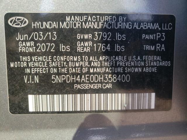 2013 HYUNDAI ELANTRA 5NPDH4AE0DH358400