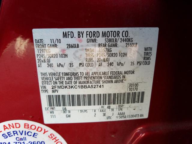 2011 FORD EDGE LIMIT 2FMDK3KC1BBA52741