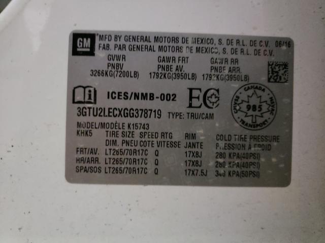 2016 GMC SIERRA K15 3GTU2LECXGG378719