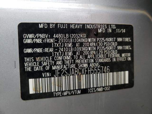 2015 SUBARU FORESTER 2 JF2SJABCXFH555746