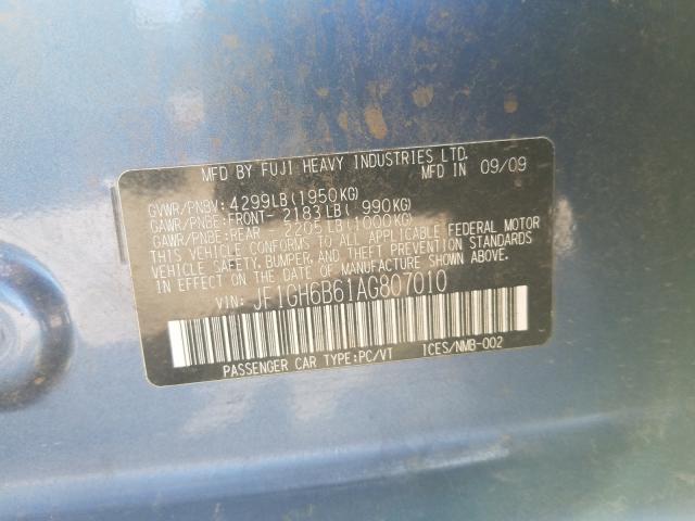 2010 SUBARU IMPREZA 2. JF1GH6B61AG807010