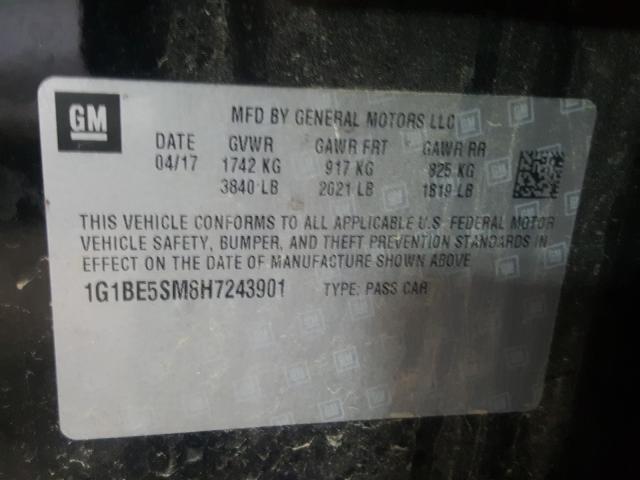2017 CHEVROLET CRUZE LT 1G1BE5SM8H7243901