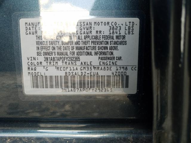 2015 NISSAN SENTRA S 3N1AB7AP0FY292365