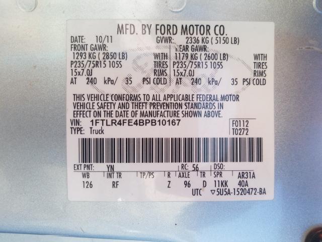2011 FORD RANGER SUP 1FTLR4FE4BPB10167