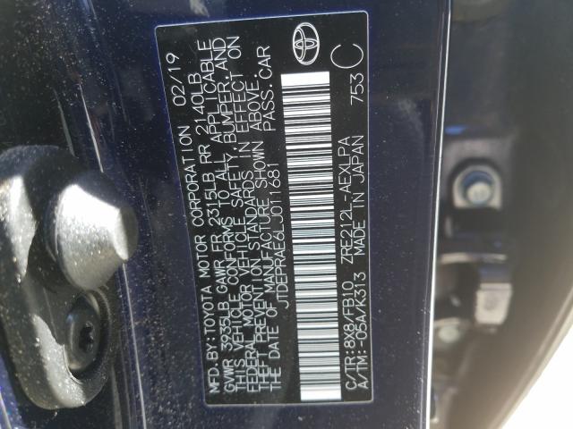 2020 TOYOTA COROLLA LE JTDEPRAE6LJ011681