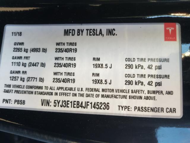 2018 TESLA MODEL 3 5YJ3E1EB4JF145236