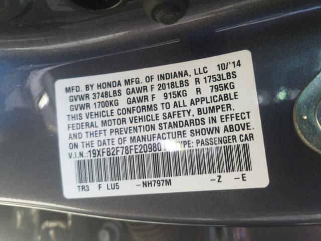 2015 HONDA CIVIC SE 19XFB2F78FE209801
